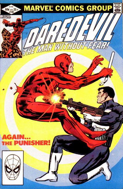 Cover to Daredevil #183 by Frank Miller|Daredevil vs the Punisher|Daredevil|daredevilffwe